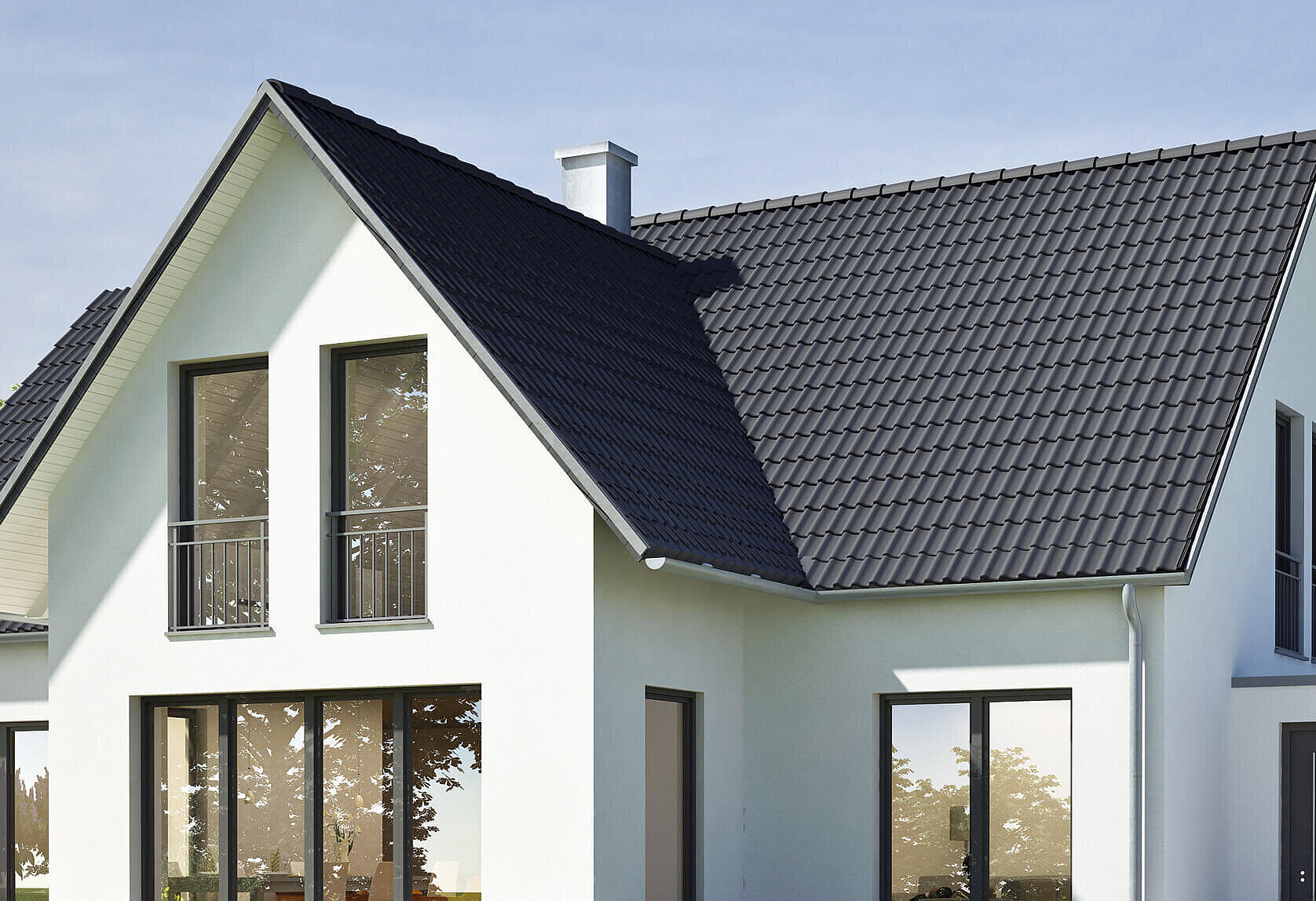 Das private Wohnhaus mit einem Dach aus dem Mehrwertblech von Siegmetall