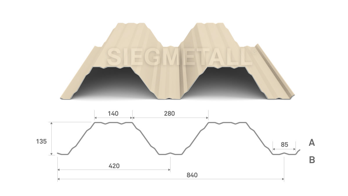 Siegmetall Trapezblech S35-420 positiv RAL 1015