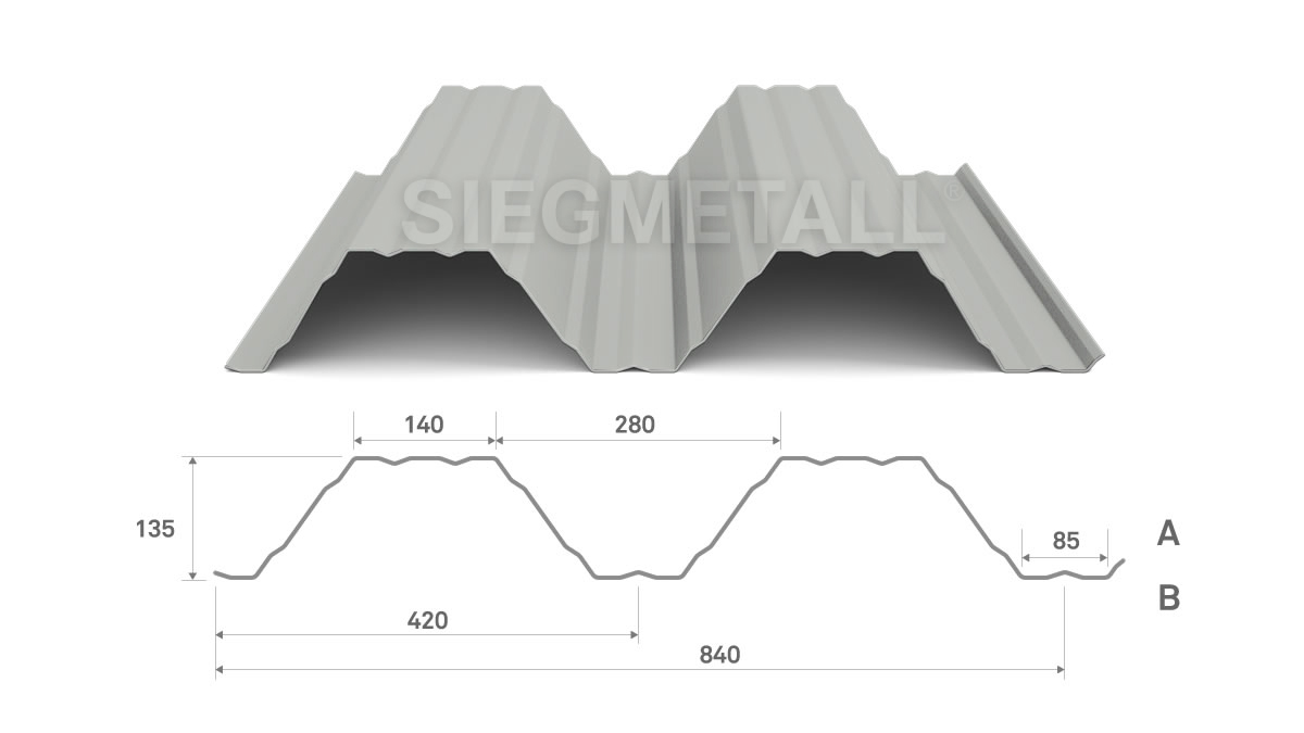 Siegmetall Trapezblech S35-420 positiv RAL 7035