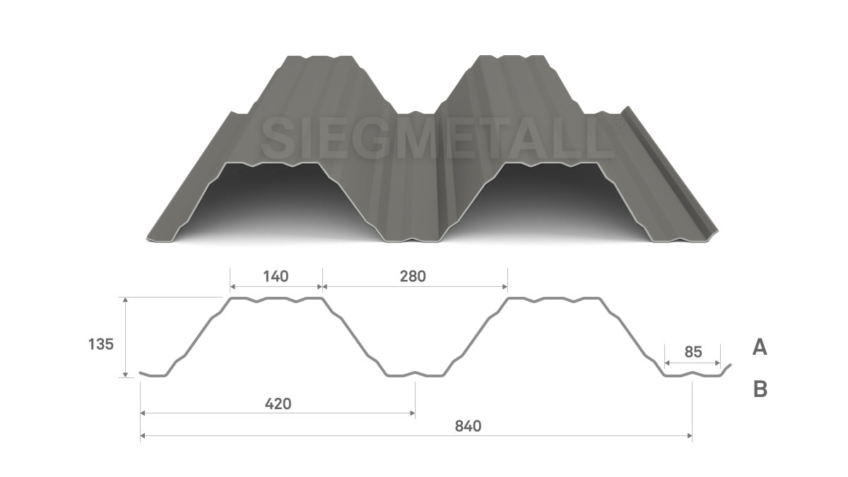 Siegmetall Trapezblech S35-420 positiv RAL 9007