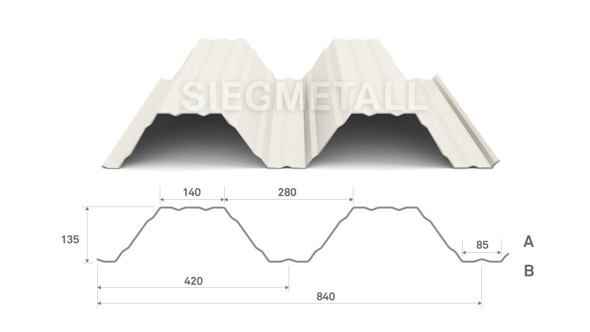 Siegmetall Trapezblech S35-420 positiv RAL 9010